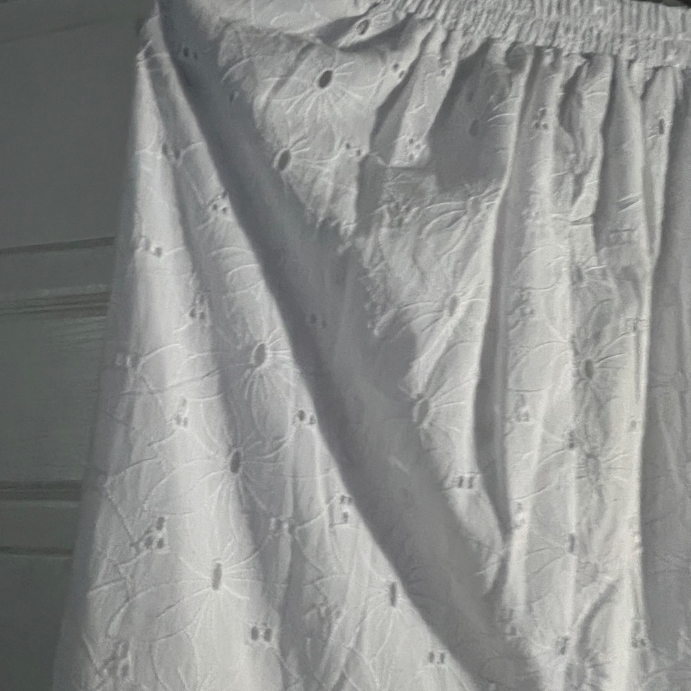 Calypso St. Barth White Eyelet Full A-Line Skirt - Picture 13 of 16